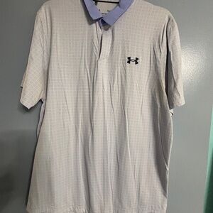 LG Men's Gray Polo with Blue Collar
